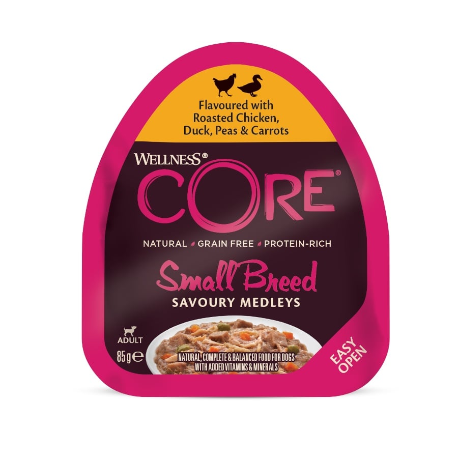 85 g Wellness Core Small Breed Grain Free Pollo y Pato tarrina para perros