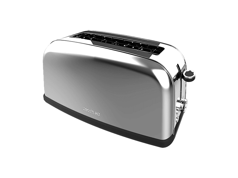 Tostadora - Cecotec Tostador vertical Toastin' time 1100 Inox Long Lite, 850 W, 1 ranura, 2 rebanadas, 7 Niveles tostado, Plata