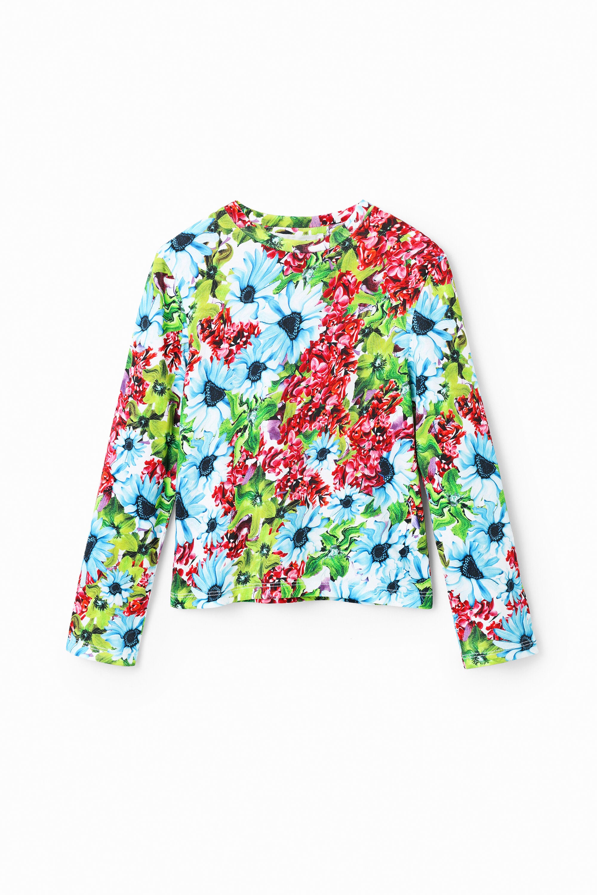 /desigual-camiseta-floral-multicolor-algodon-rojo-7/8