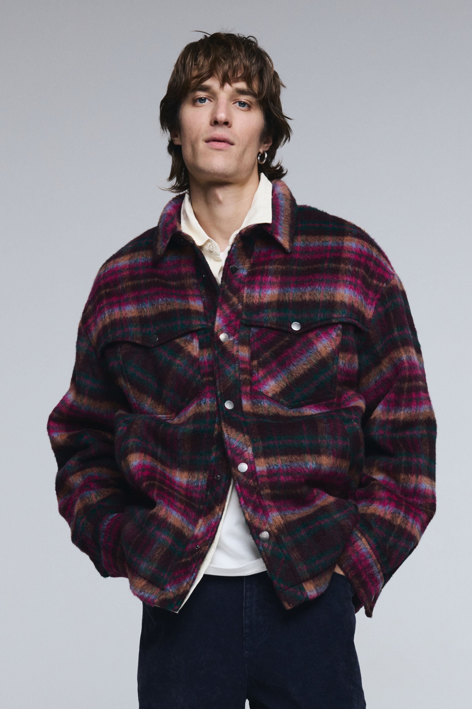 Desigual, Chaqueta cuadros bolsillos, Hombre, Rojo, L