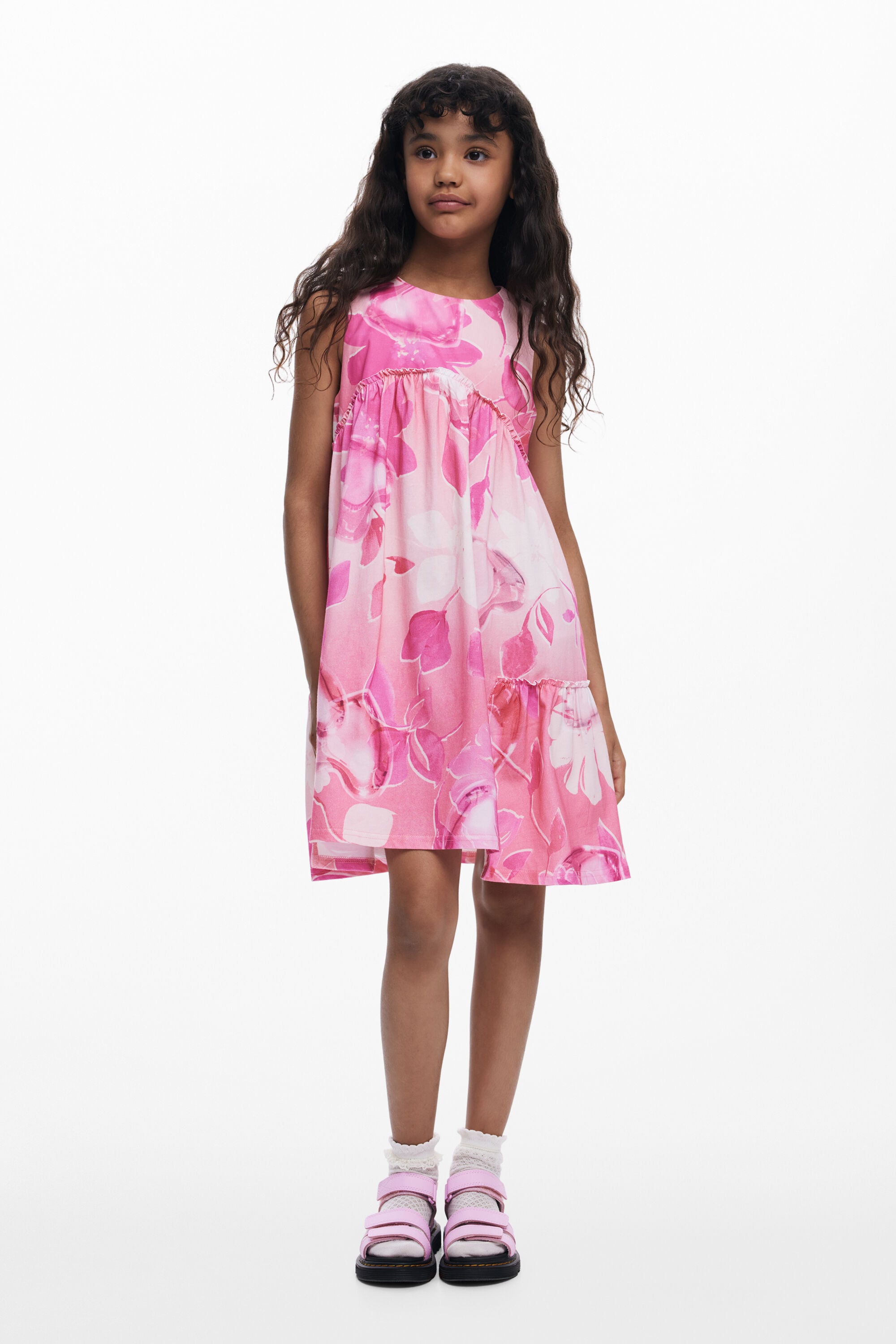 /desigual-vestido-flores-fruncidos-ninos-algodon-rojo-9/10